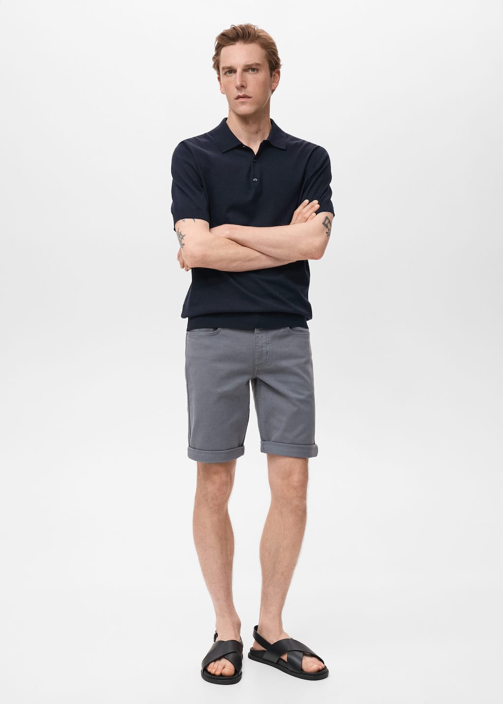 Mango Man Slim-fit Denim Bermuda Shorts