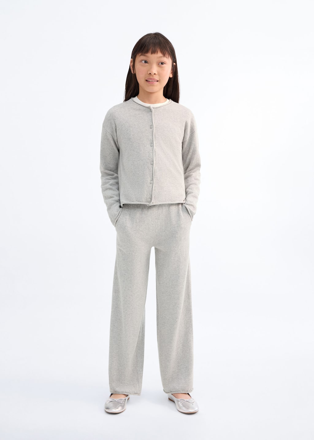 Mango Cotton-knit Trousers In Gray