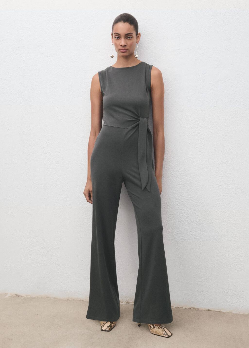 Mango Combinaison Longue Avec Naud Gris Anthracite - Femme - 4xl -  In Gray