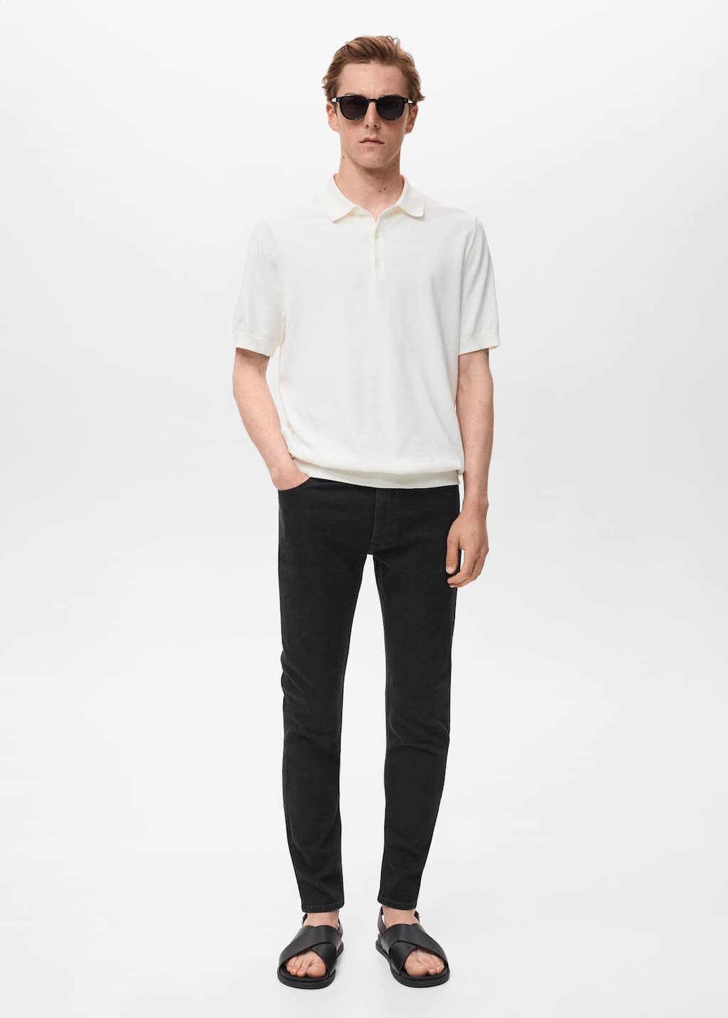 Mango Man Jude Skinny-fit Jeans Black Denim