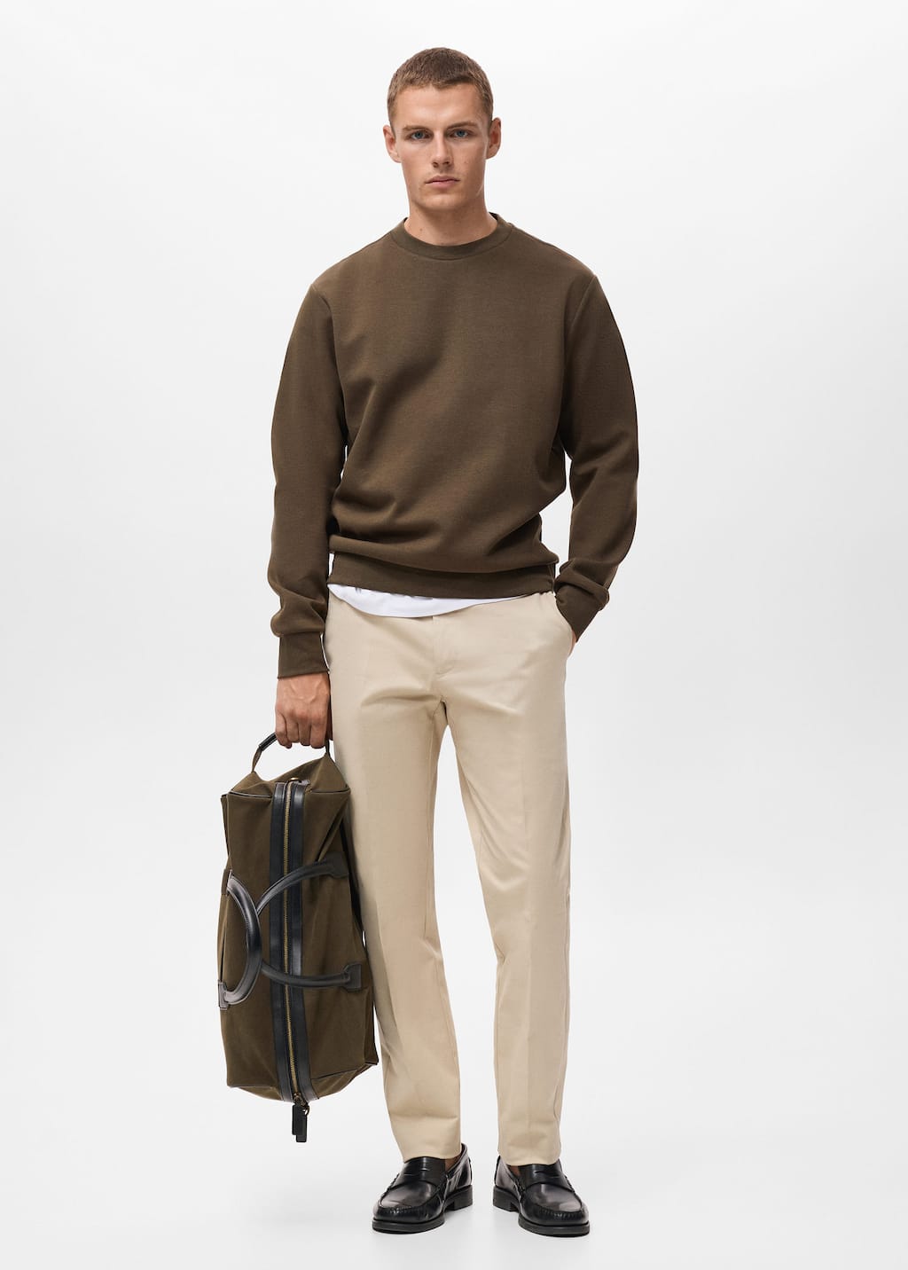 Mango Man Sweat-shirt Coton Regular-fit Olive - Homme - Xxl - In Green