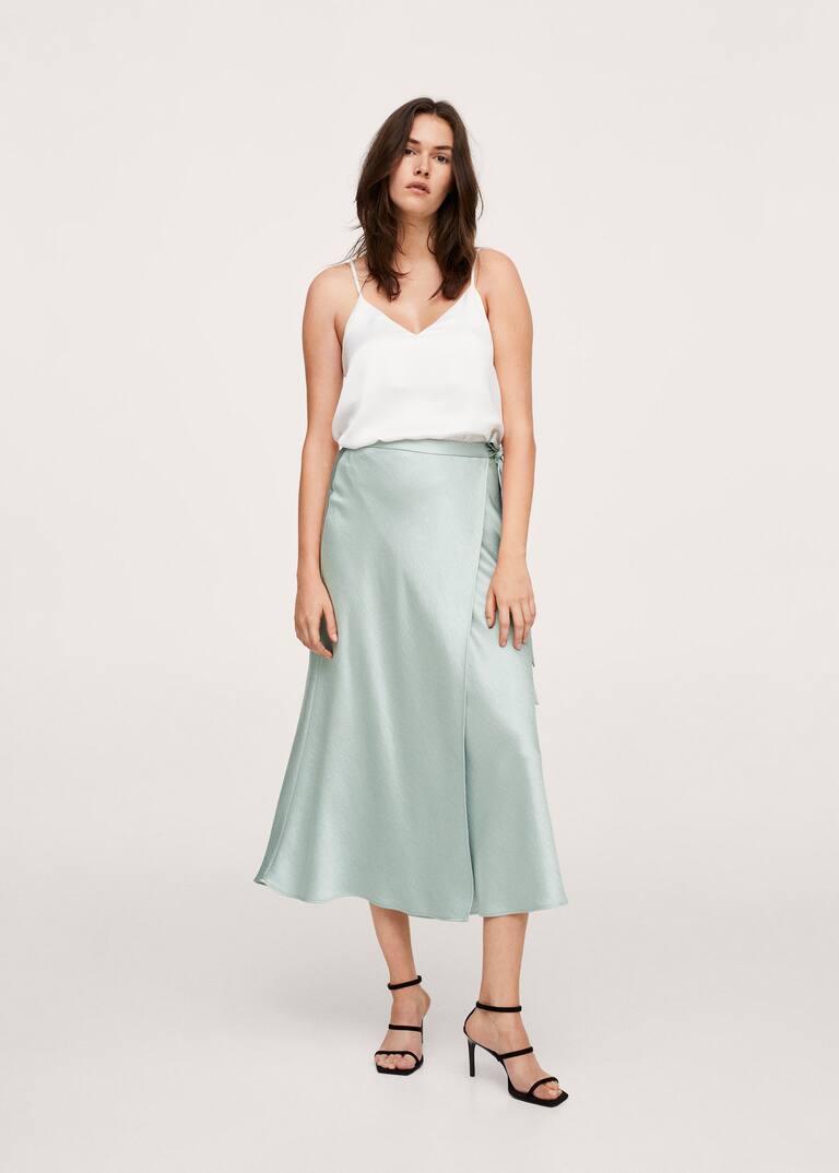 Satin wrap skirt Woman MNG Australia