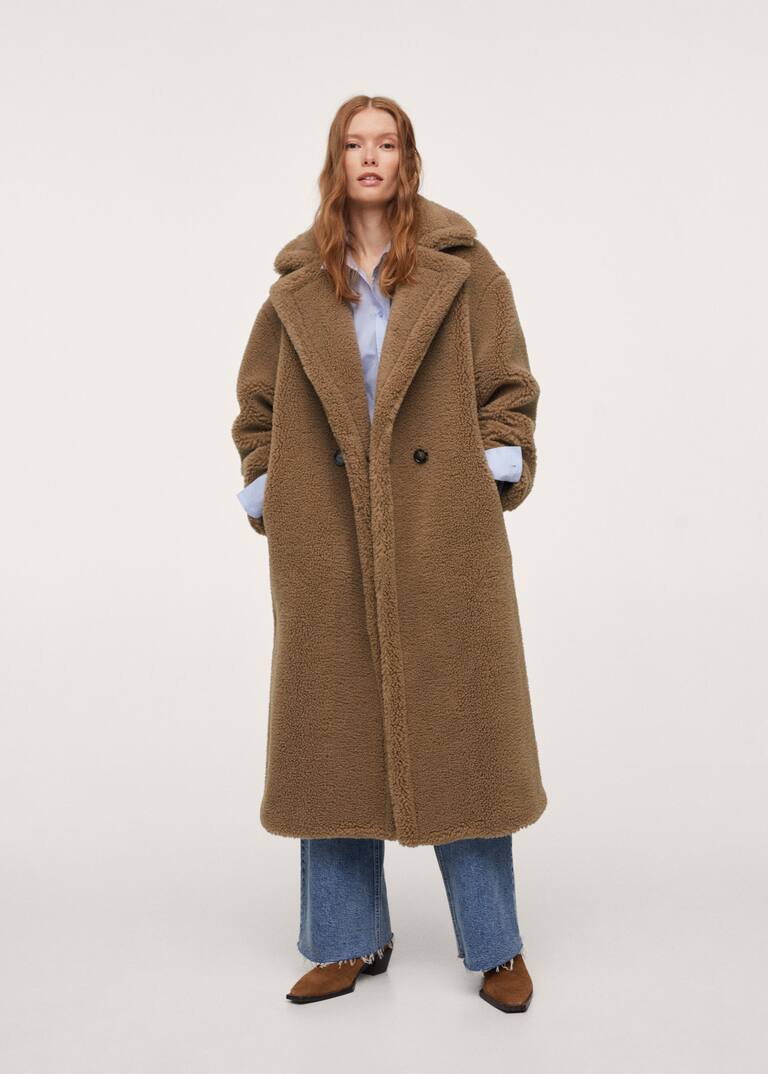 Maxi lapels fauxfur coat Women Mango USA