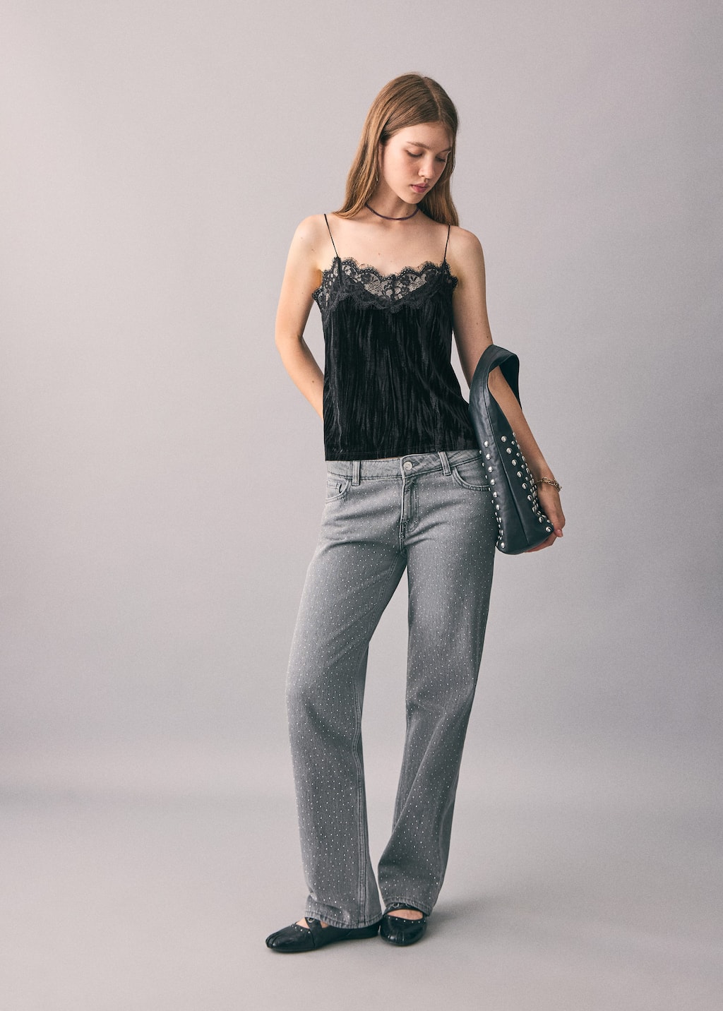 Lace velvet top