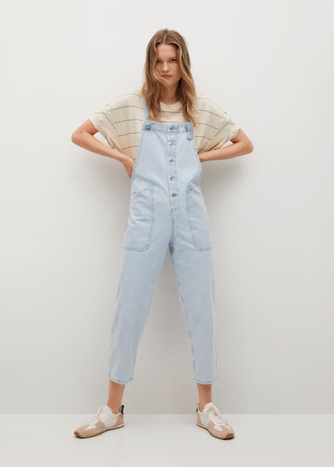 Long denim dungarees - Woman | Mango Hong Kong