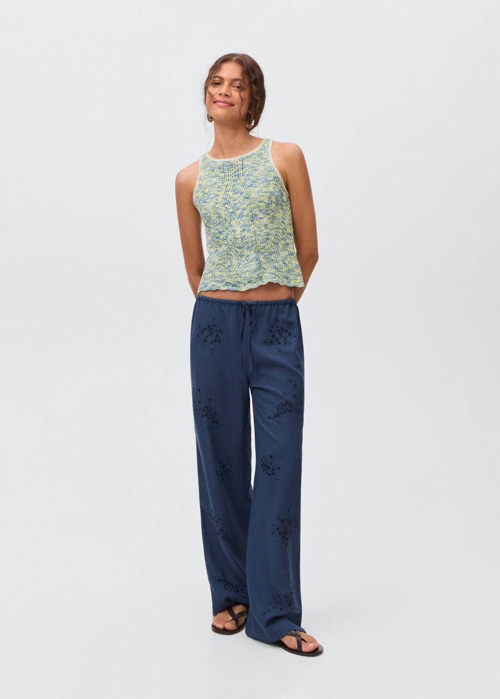 Multicoloured knitted top
