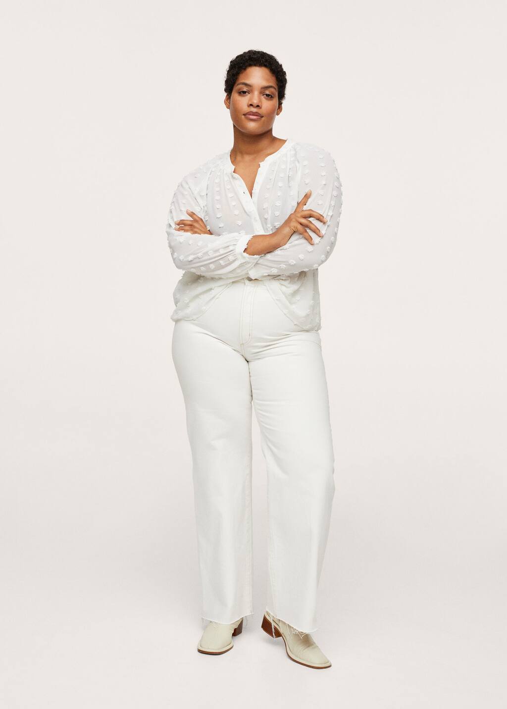 mango textured flowy blouse