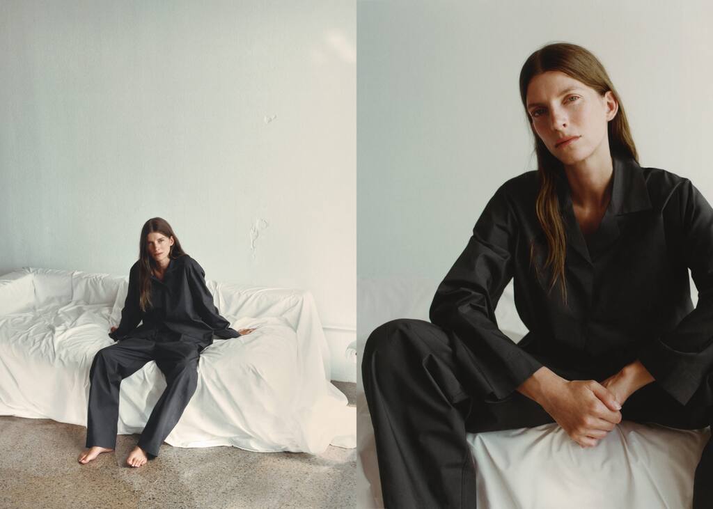 Mango Poplin Pyjama Shirt Charcoal In Gray