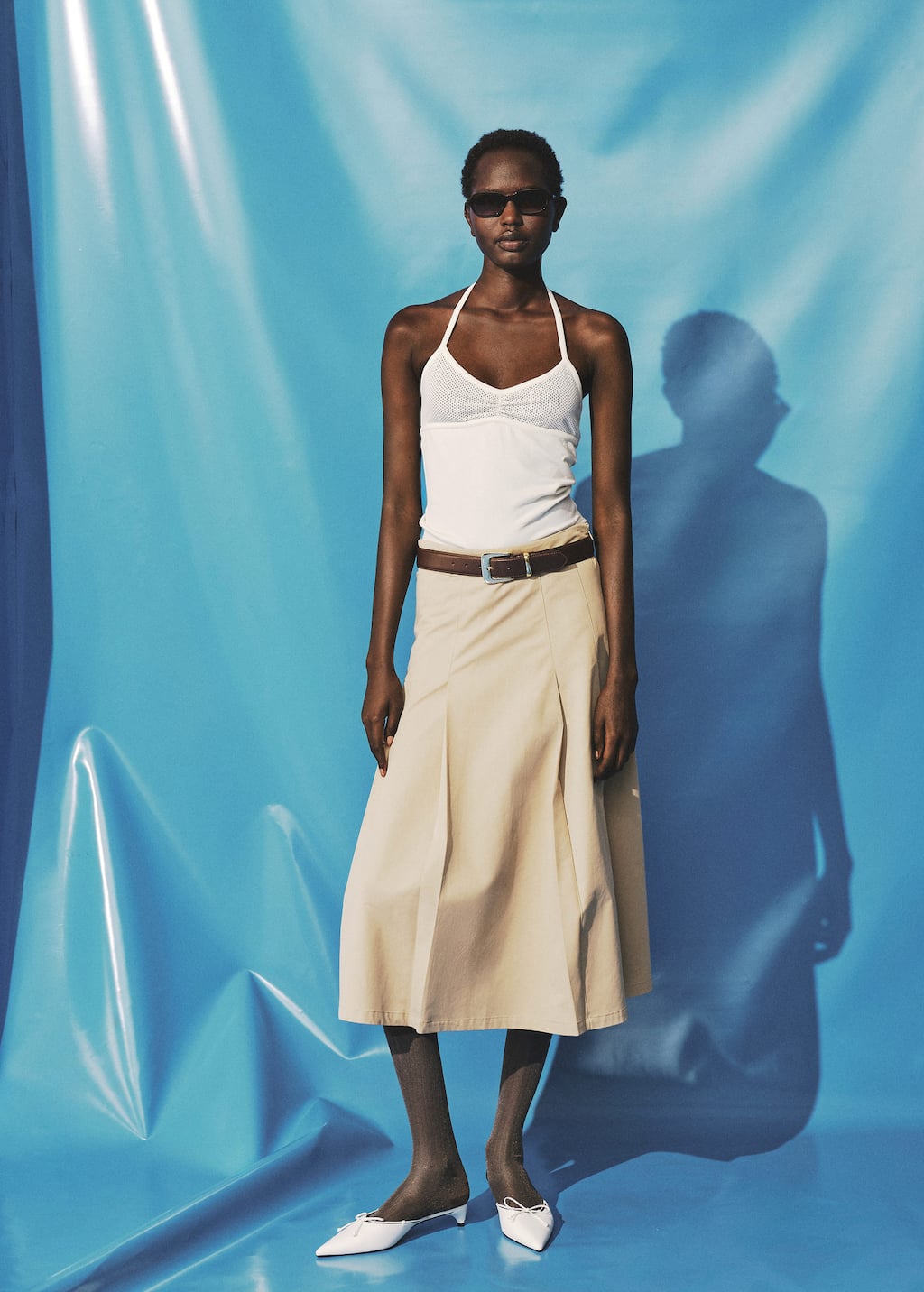 Mango Top Off White In White
