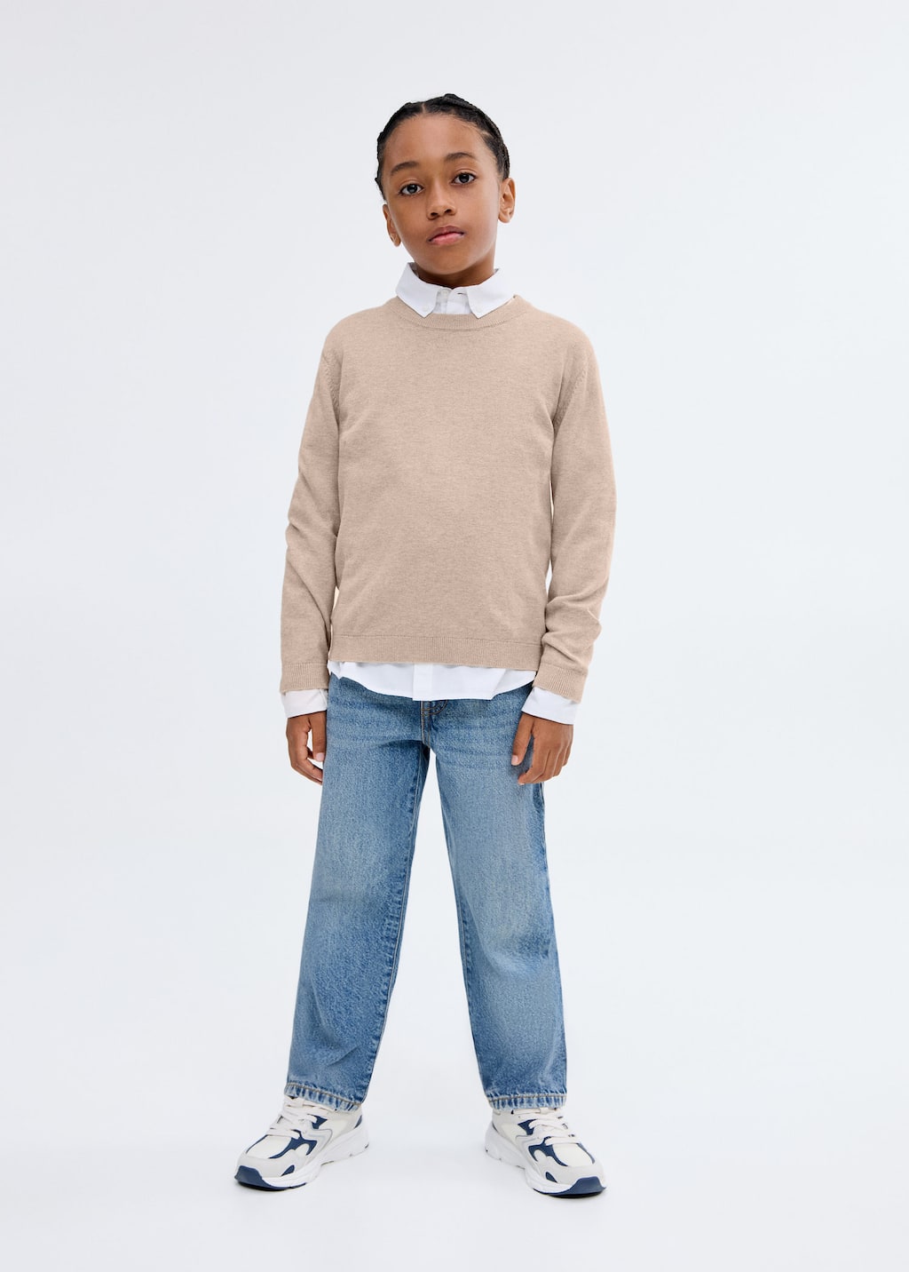 Mango Pull-over Basique Coton Beige - Enfants - 13-14 Ans -  Kids In Nude