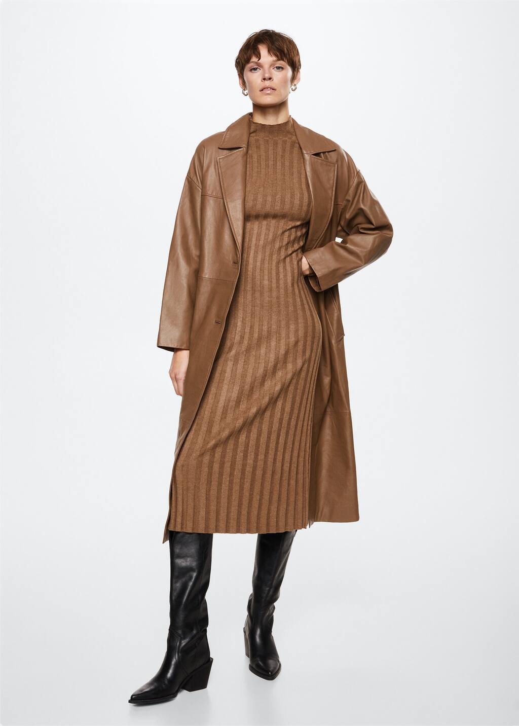 mango leather trench