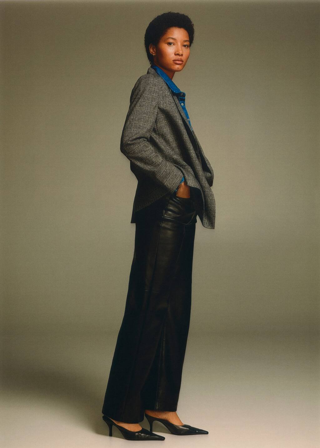 mango slingback leather shoes