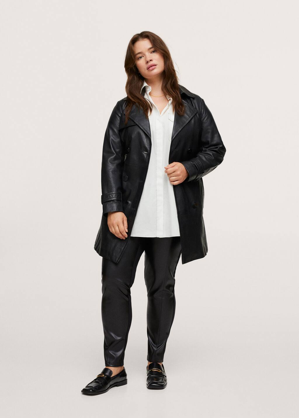 legging simili cuir mango