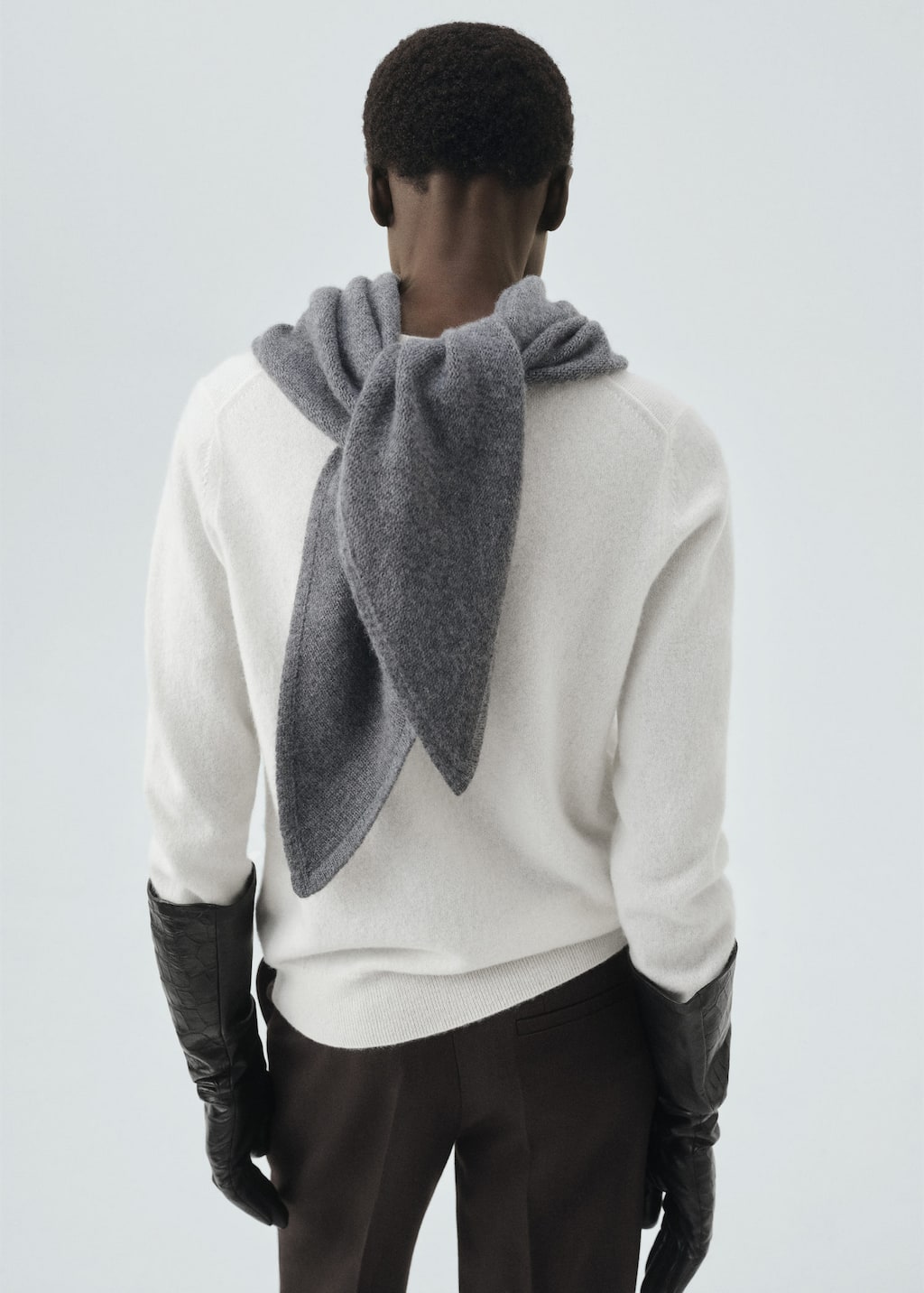 Mango Cashmere-blend Knitted Shawl Dark Heather Grey In Gray