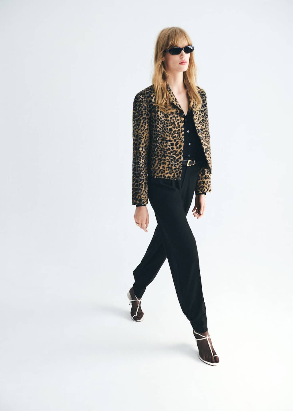 Mango Leopard-print Jacket With Buttons Brown In Animal Print