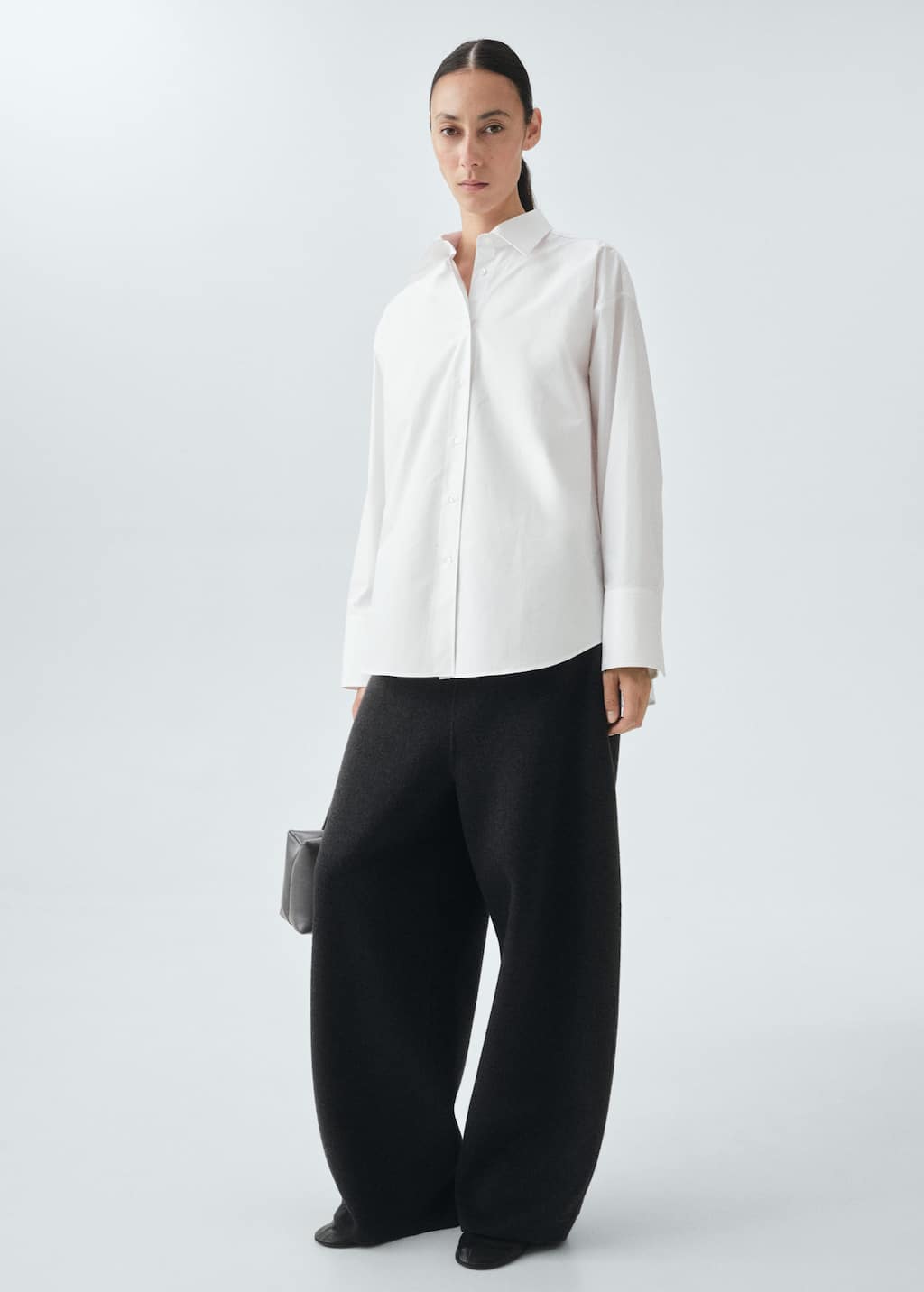 Mango Oversize Poplin Shirt White