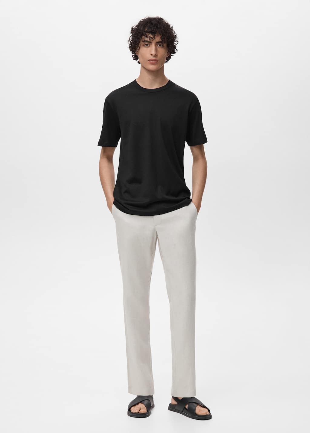 Mango Man T-shirt 100 % Coton Slim-fit Noir - Homme - Xxl -