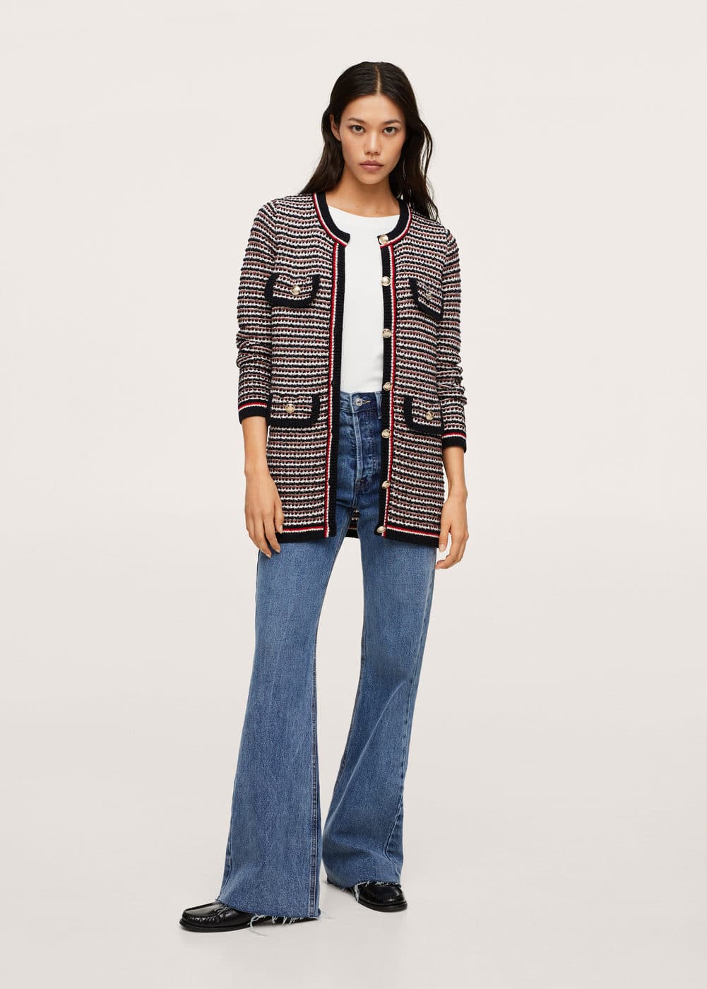 button knit cardigan mango