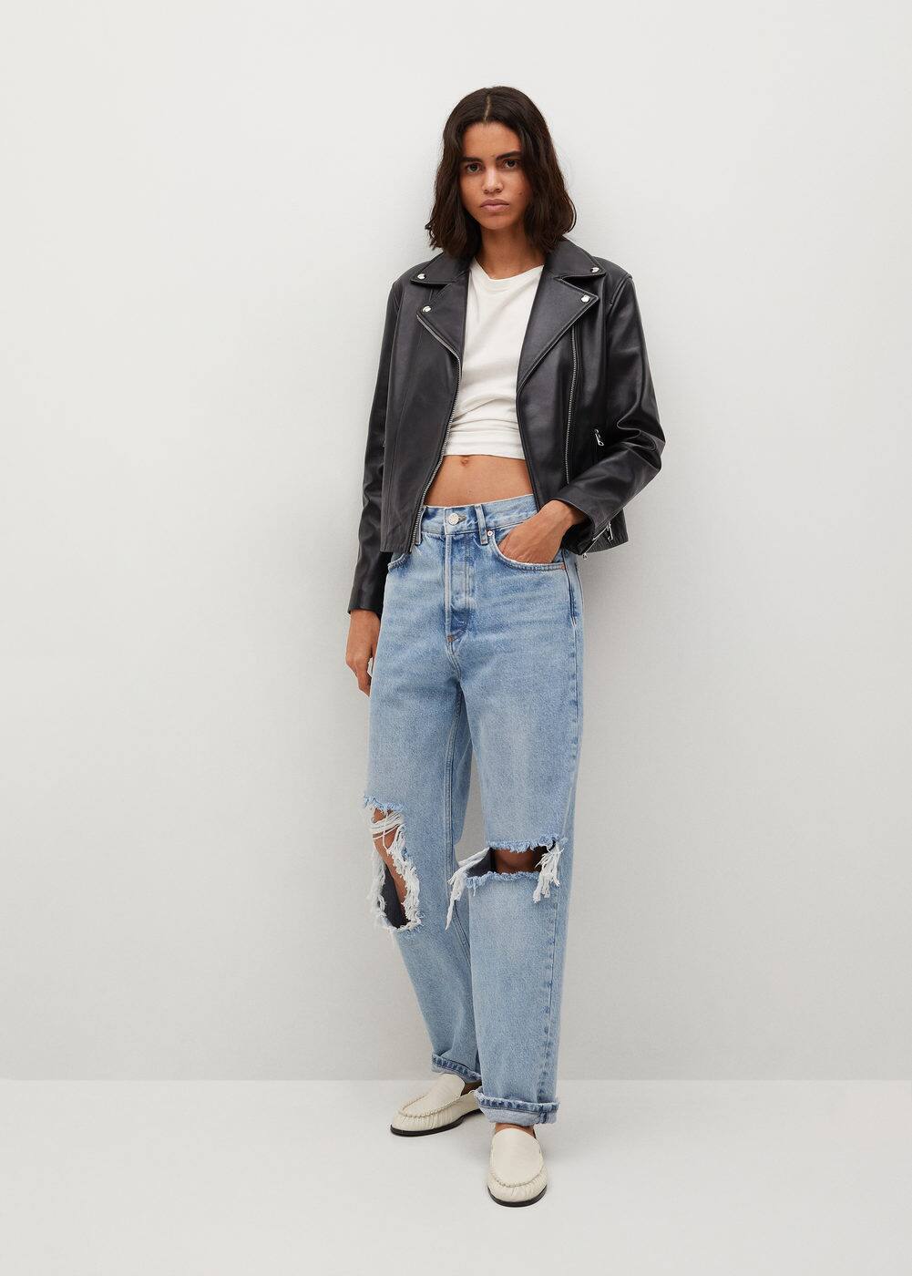 mango leather jacket uk