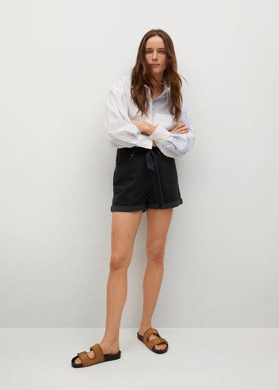 Джинсовые шорты Paperbag  - Mia