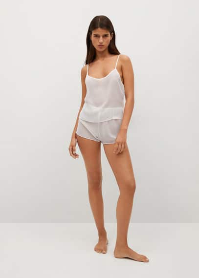 Short pigiama semitrasparente