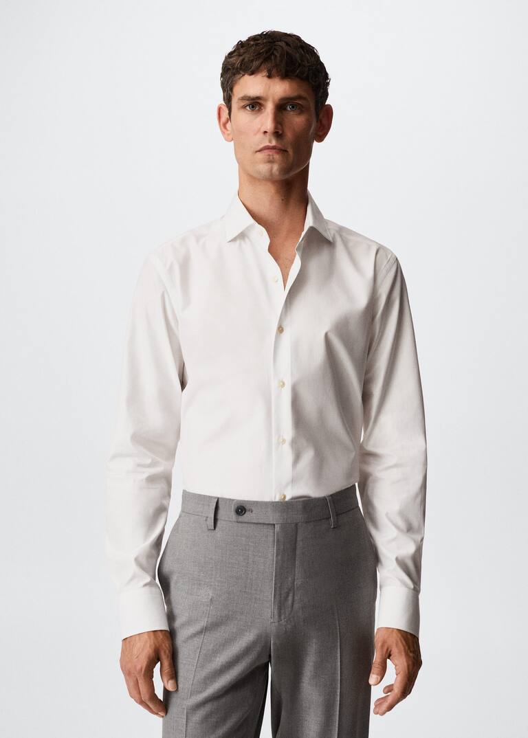 Slim fit cotton suit shirt Men MANGO OUTLET USA