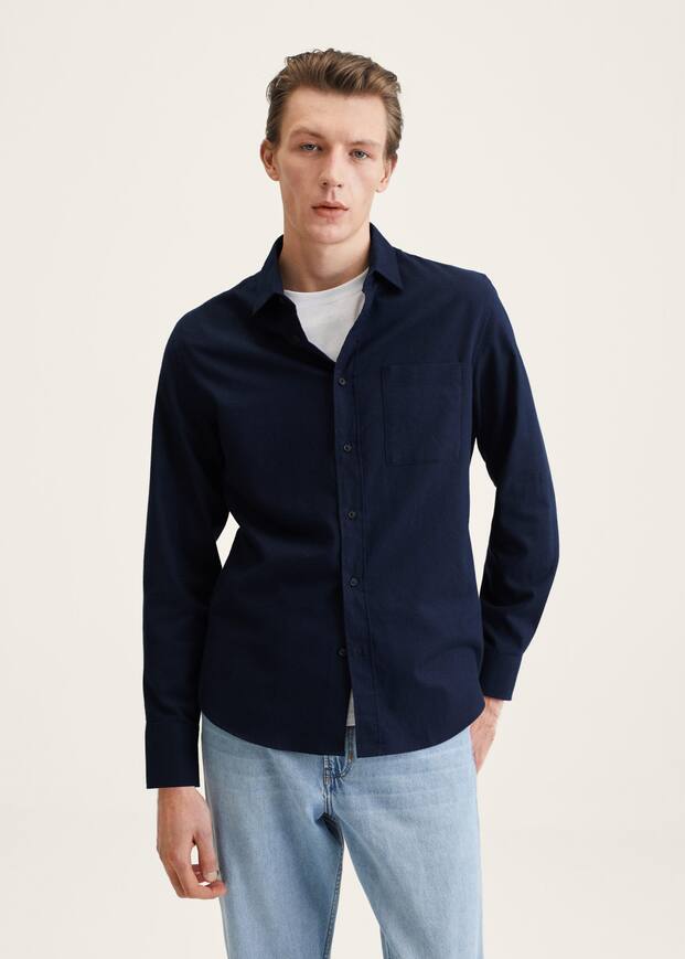 Bavlněná košile slim fit - Náhled ve středové rovině