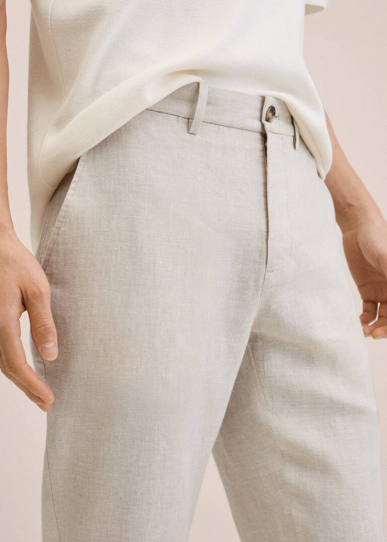 Slimfit linen pants Men MANGO OUTLET USA