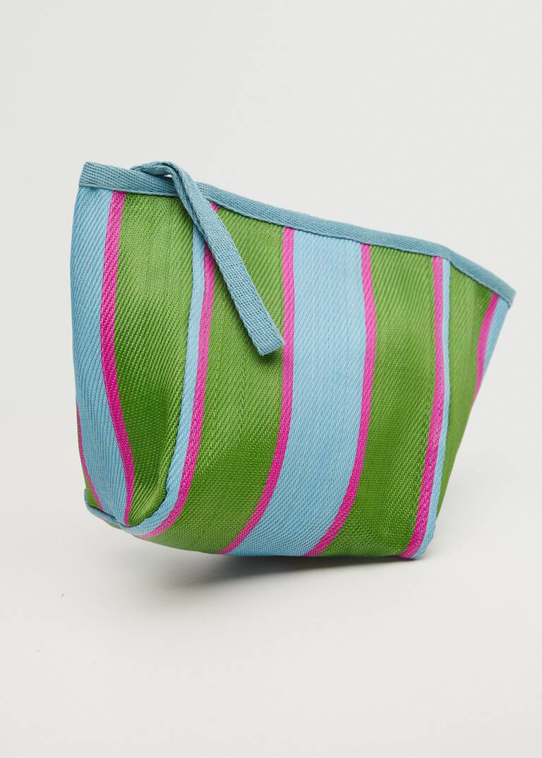 Striped cosmetic bag Women MANGO OUTLET USA