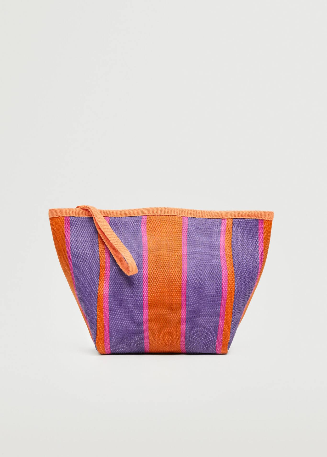 Striped cosmetic bag Women MANGO OUTLET USA