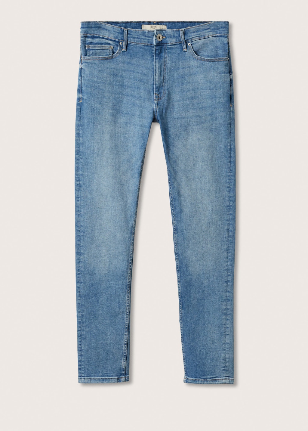 Lichtblauwe Spijkerbroek Met Verfspetters — FINESTDENIM.COM