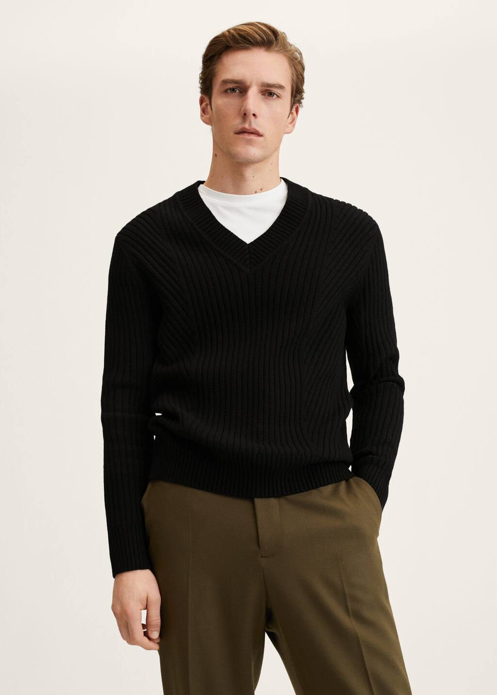 v neck sweater mango