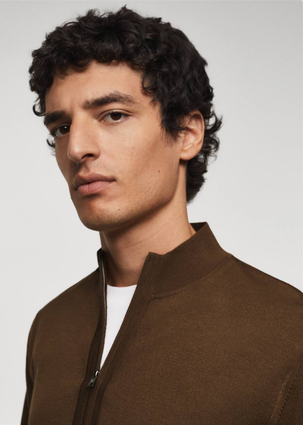 Mango Wool zip neck jumper 27010610 31