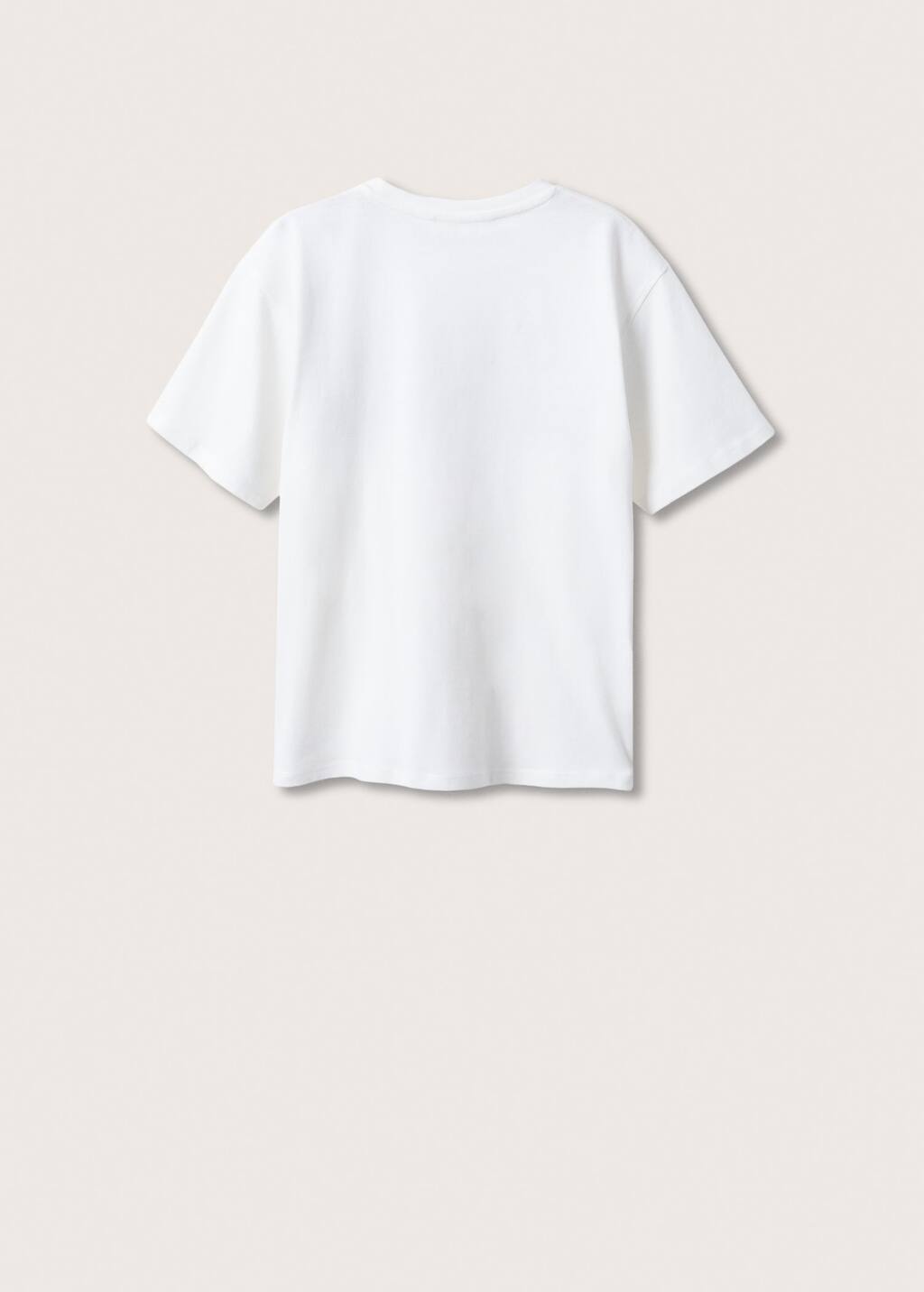 Mango Printed cotton-blend T-shirt. a white t-shirt is shown on a white background. 