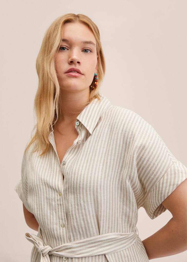 100 linen shirty dress Women MANGO OUTLET USA