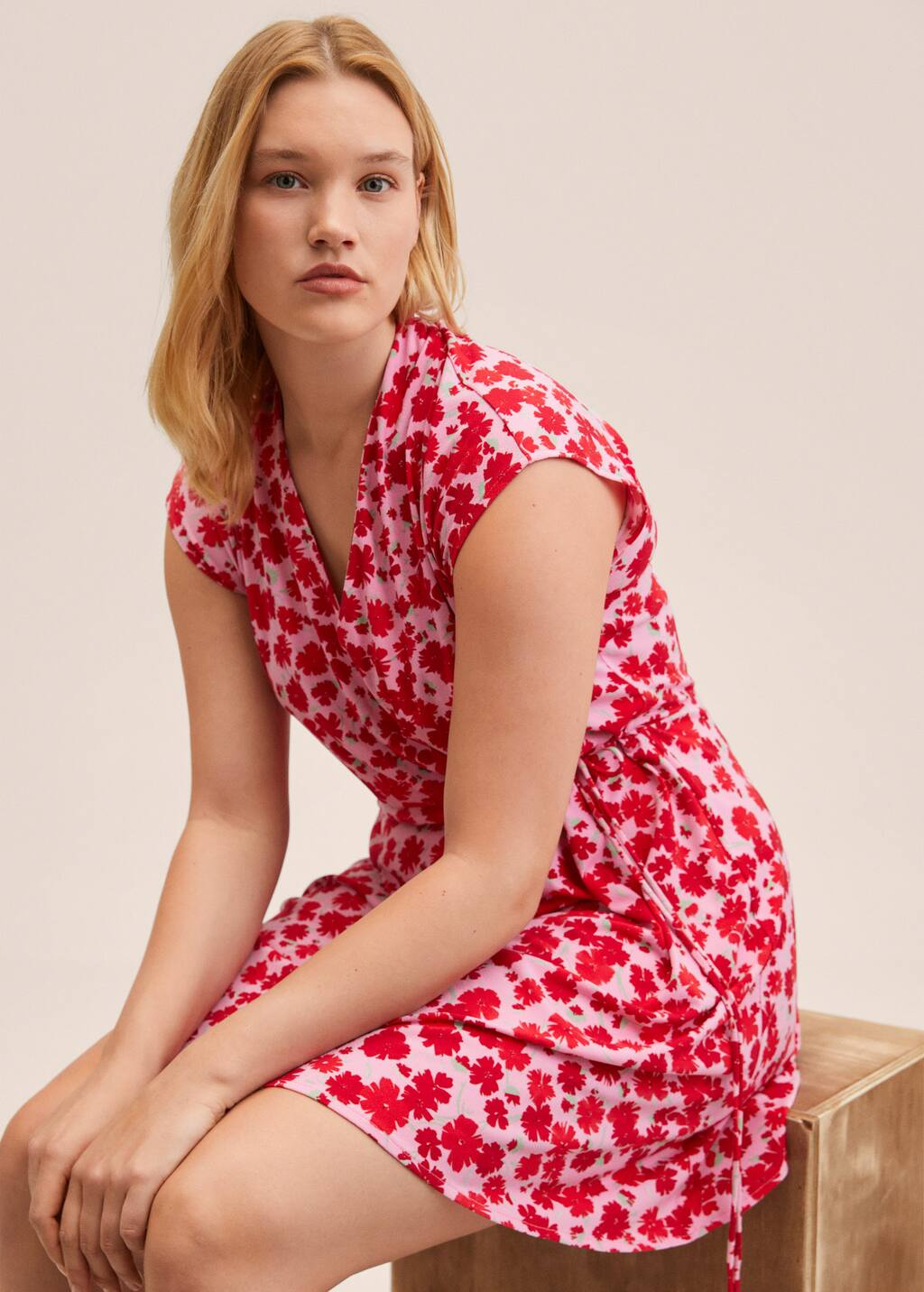 Mango Print wrap dress 27017746 74