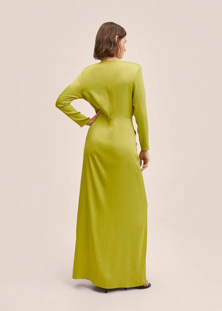 Ruched satin dress Women Mango USA