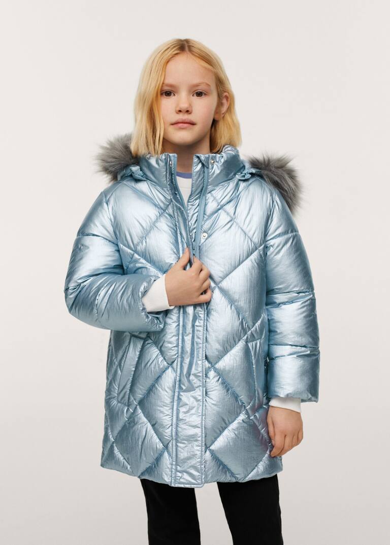 Metallic puffer jacket Women Mango USA