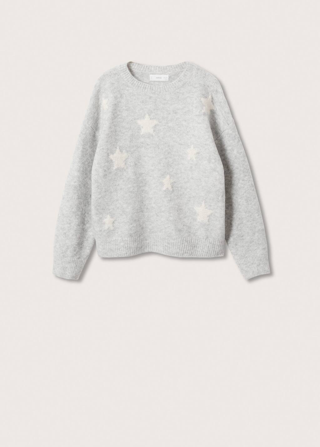 grey sweater with white stars