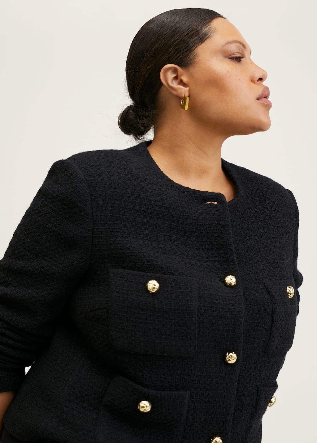 mango black tweed jacket