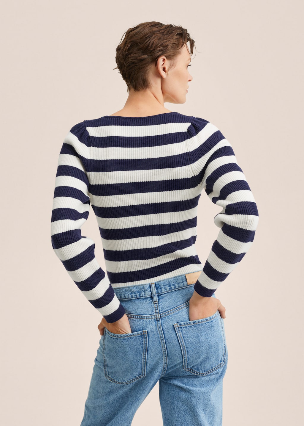 ribbed striped sweater