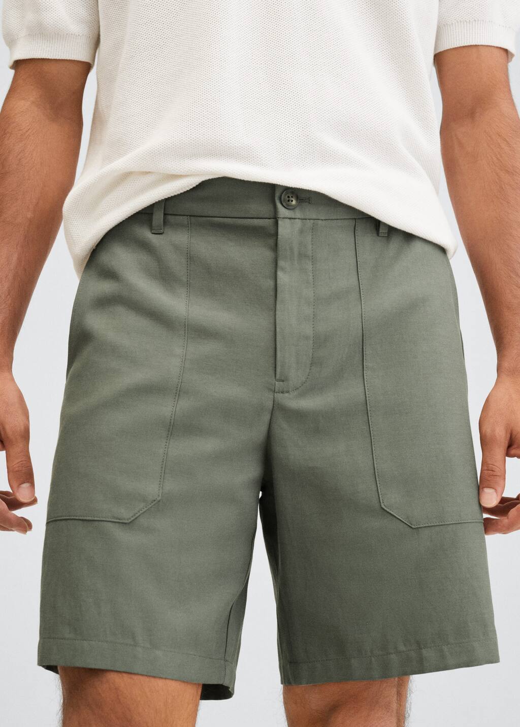 Mango Linen lyocell shorts 27027731 37