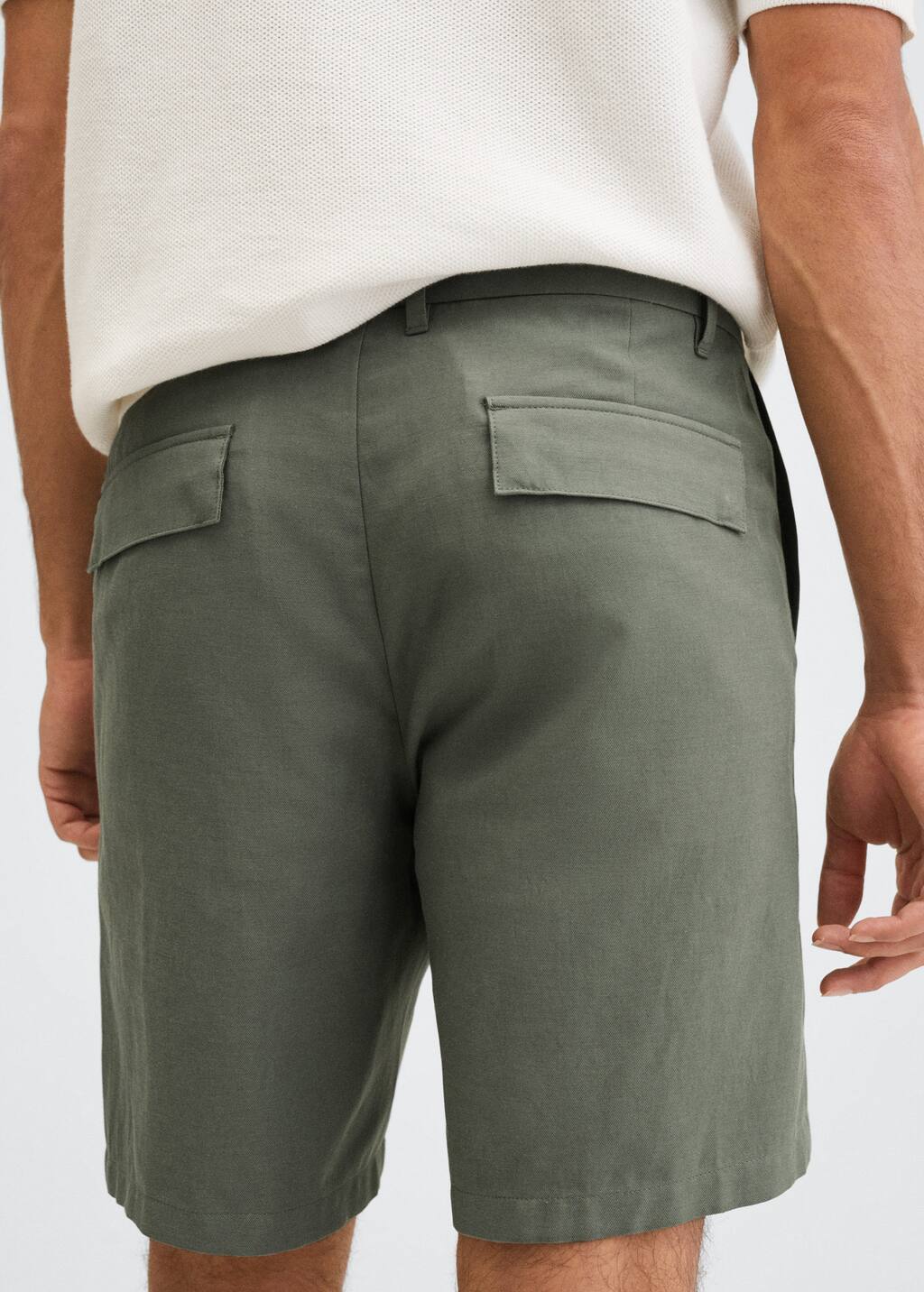 Mango Linen lyocell shorts 27027731 37