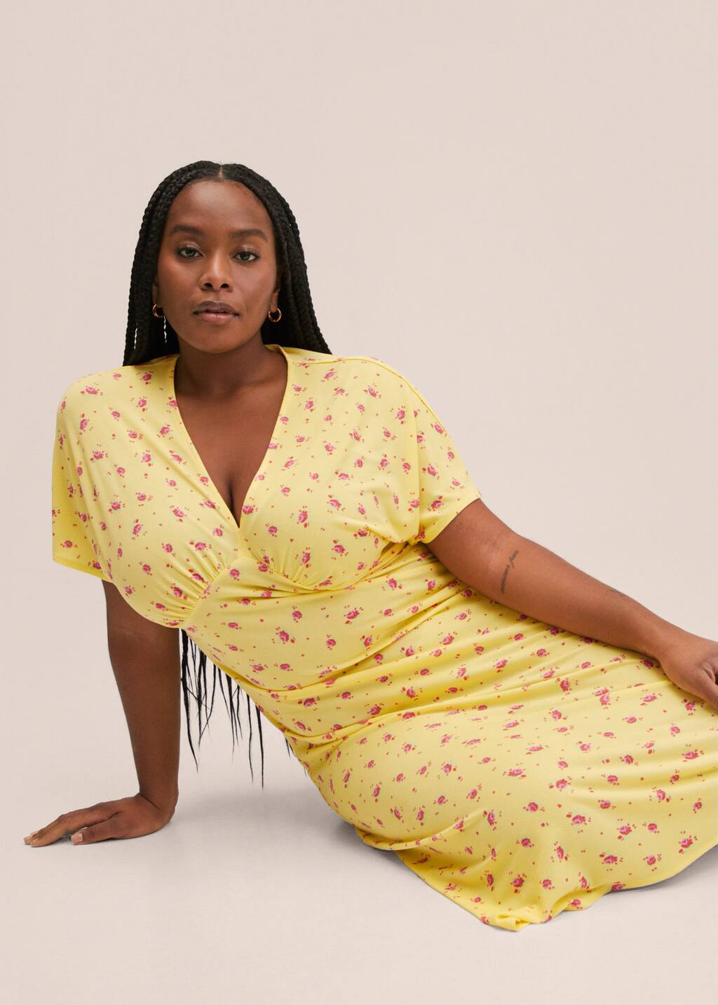 Vestido estampado midi - Mujer | Mango España