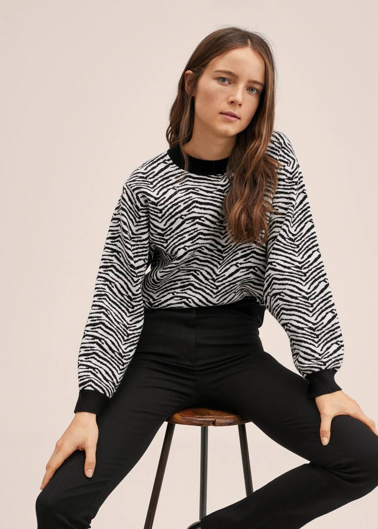 Animal print knit jersey Women Mango USA