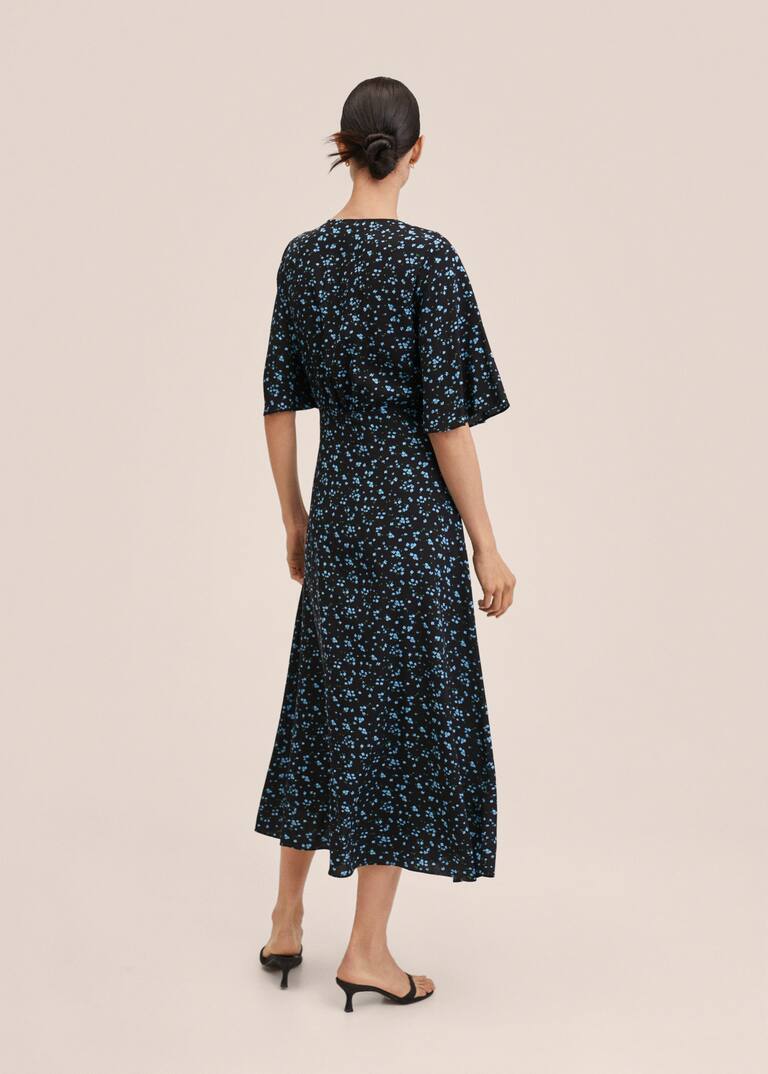 mango printed ruched dress