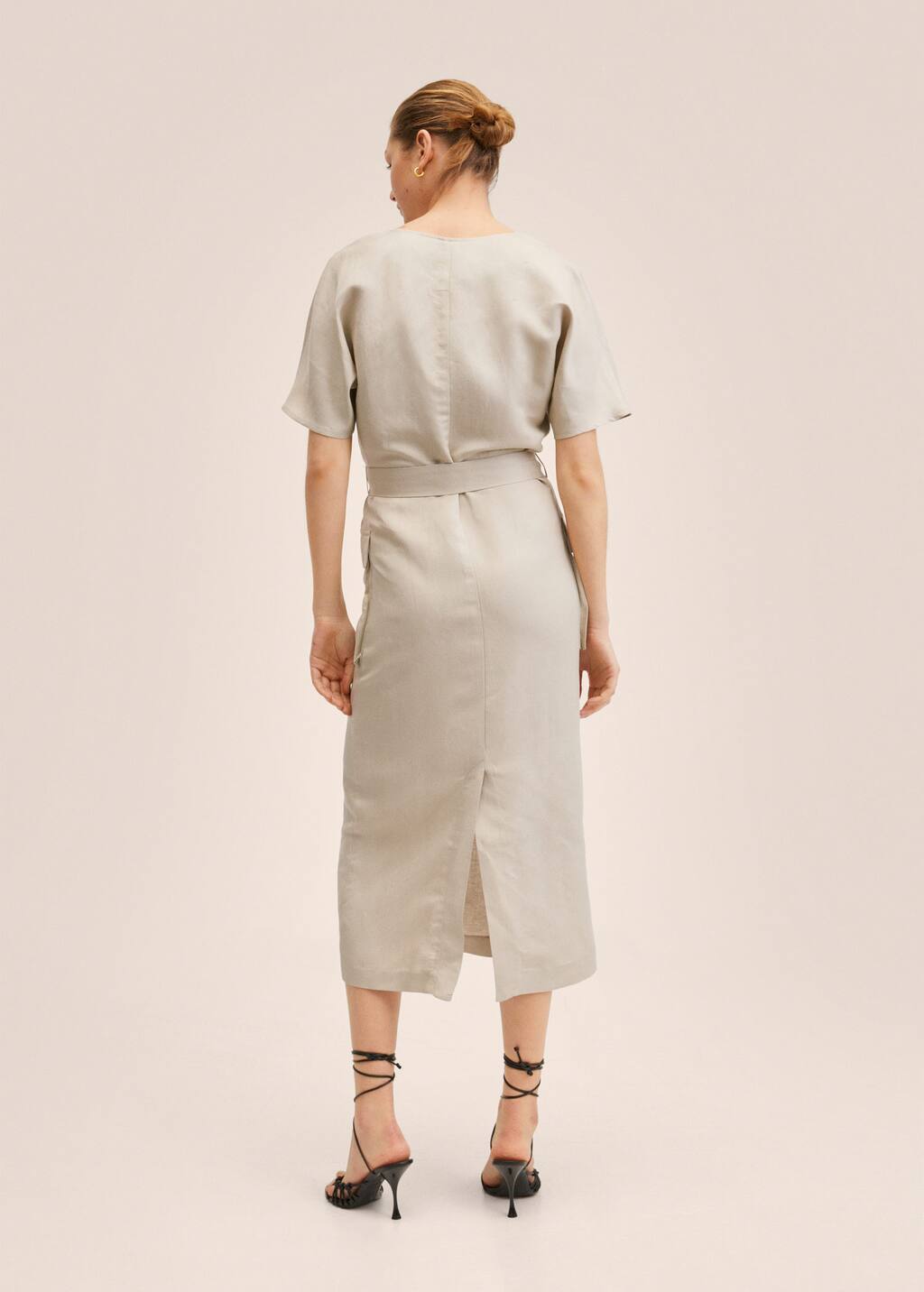 Mango Belt linen dress 27036305 08