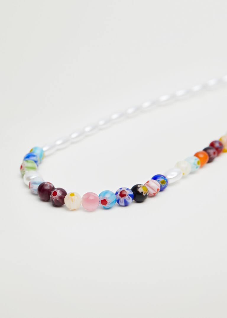 Mixed bead necklace Women Mango USA