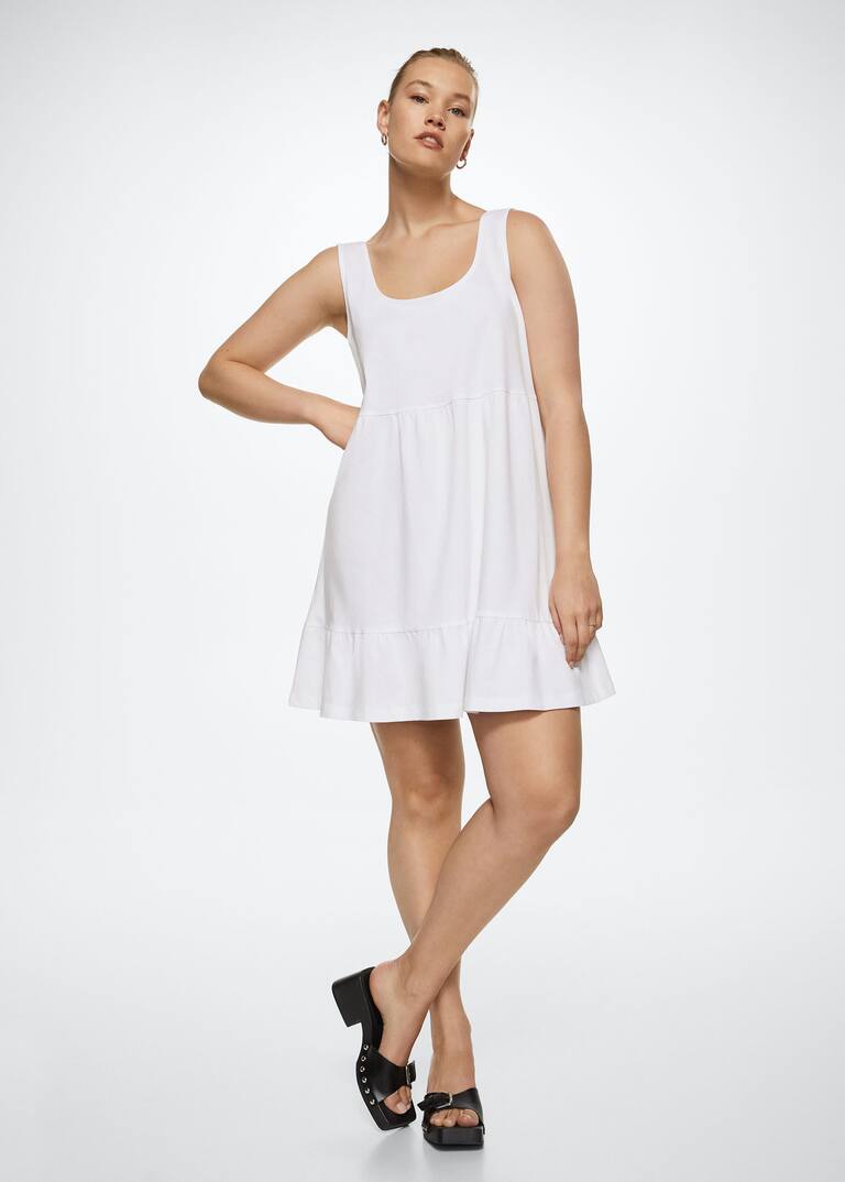 Frill cotton dress Women MANGO OUTLET USA