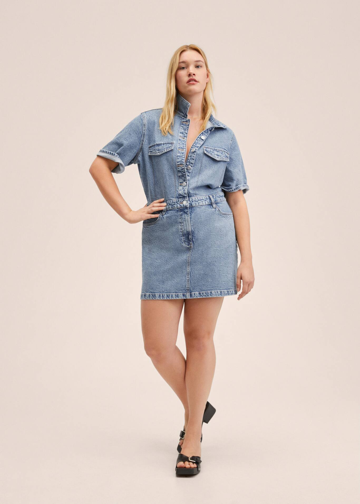 Robe chemise jean - Femme | MANGO OUTLET France